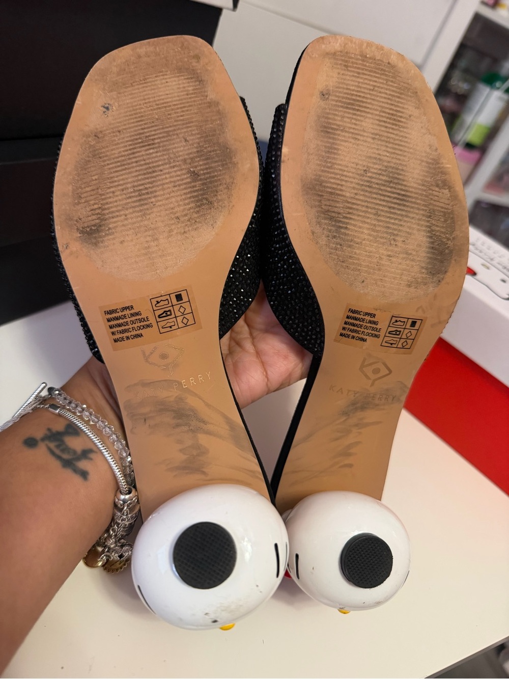Katy Perry Collections Black Hello Kitty Embellished Slide Mules - Picture 2 of 4
